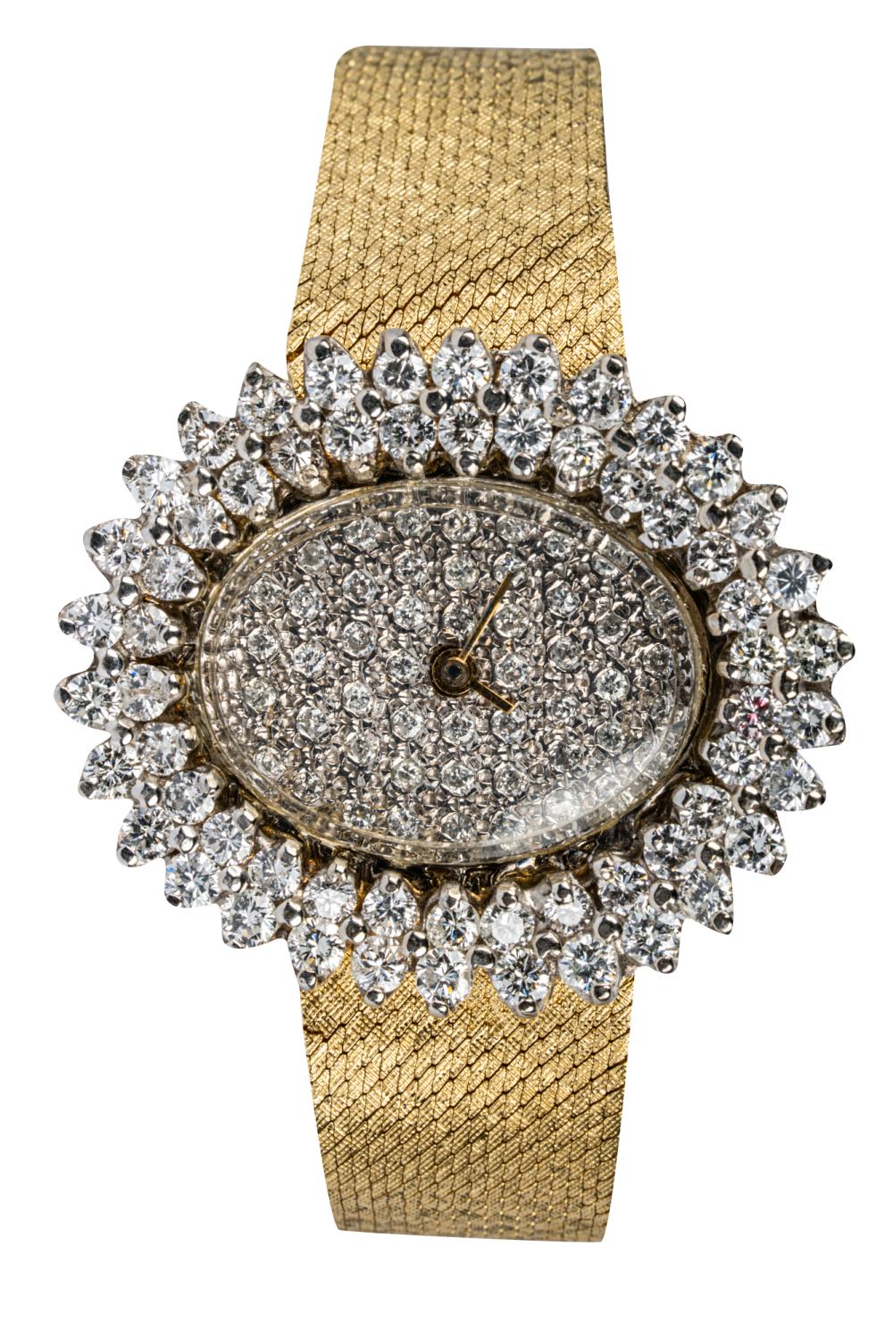 Appraisal: LUCIEN PICCARD KARAT GOLD DIAMOND WATCHcontaining full cut diamonds H