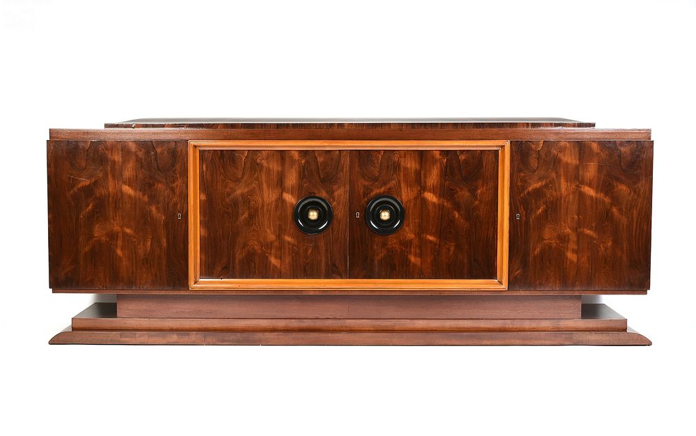 Appraisal: AN ART DECO ROSEWOOD MAHOGANY AND MAPLE CREDENZA POSSIBLY AMERICAN