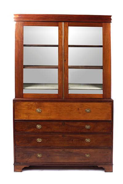 Appraisal: A Regency mahogany secretary breakfront height ft in width ft