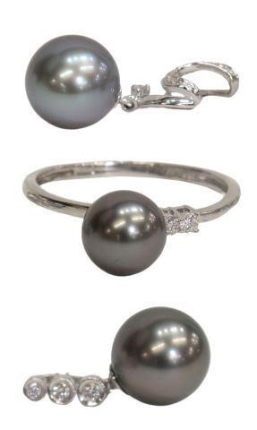 Appraisal: lot of Tahitian pearl diamond and gold fashion jewelry including