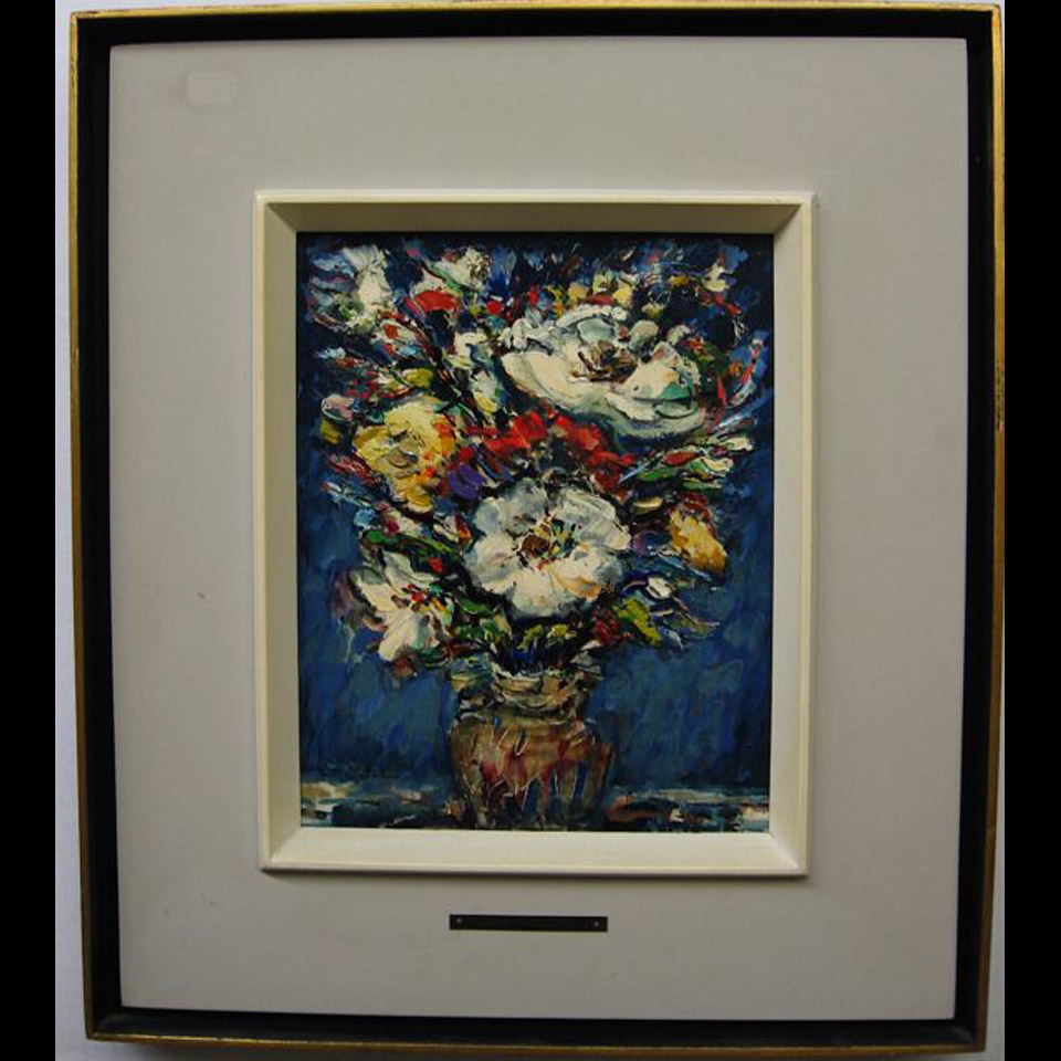 Appraisal: FLEURS JOSEPH GIUNTA - CANADIAN OIL ON MASONITE TITLED VERSO