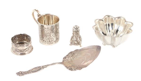 Appraisal: A group of silver items Comprising German standard silver oval