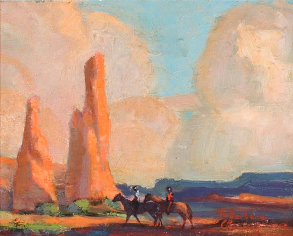 Appraisal: GAITHA BROWNING - OIL ON MASONITEGaitha Browning - Navajo Land