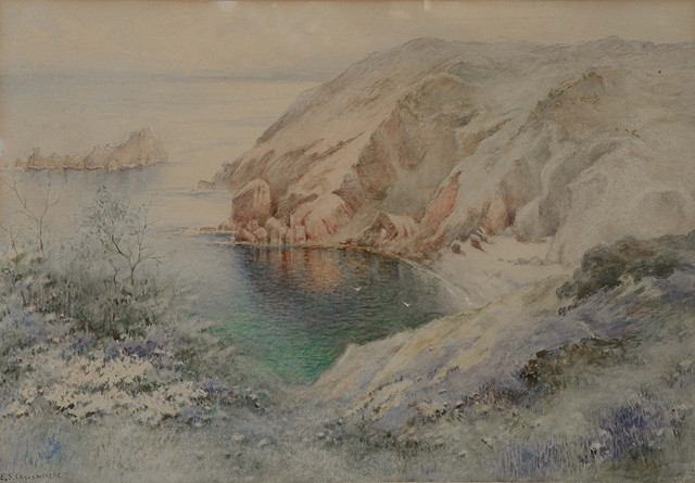 Appraisal: ETHEL SOPHIA CHEESWRIGHT - Coastal cove Sark signed watercolour x