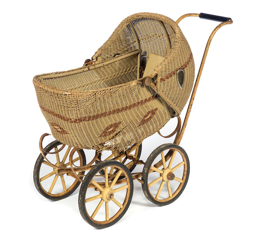 Appraisal: Antique Wicker Baby Carriage Good condition with normal wear Please