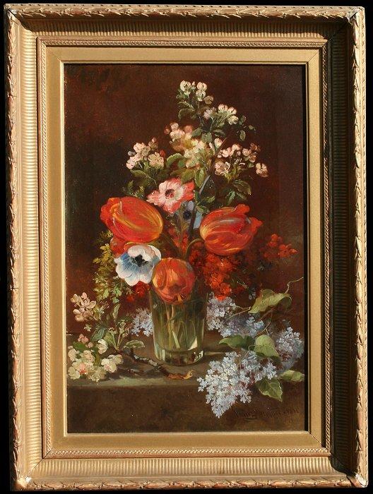 Appraisal: HOEPFNER Franz German th C Floral Still Life OIL Canvas