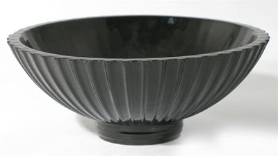 Appraisal: A Wedgwood black basalt bowl by Norman Wilson fluted form