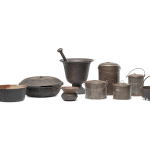 Appraisal: A Group of Iron and Tin Kitchen Wares nine pieces