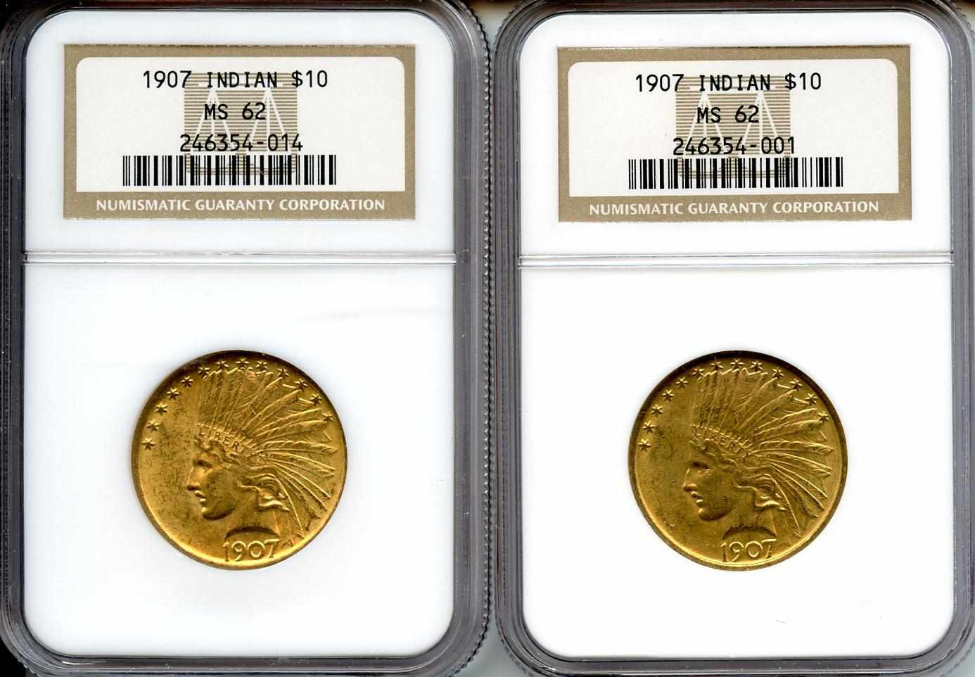 Appraisal: Indian MS NGC Both appear a little softly defined with