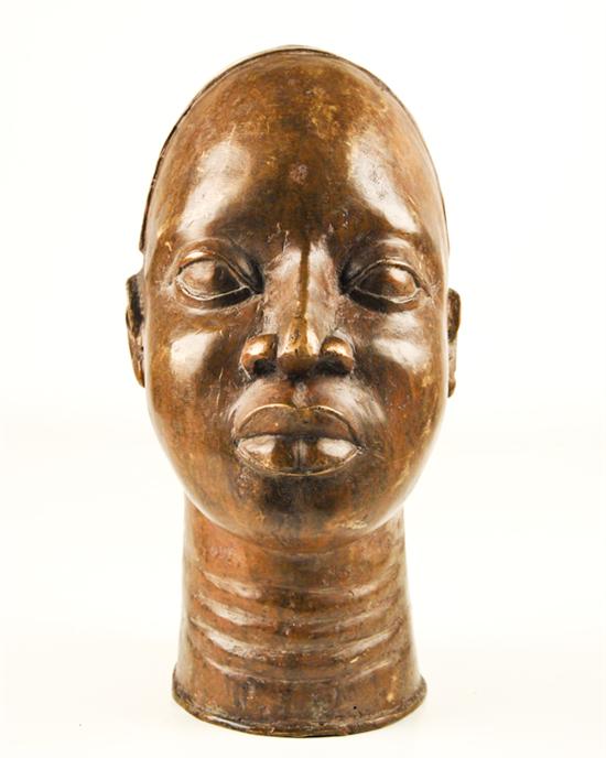 Appraisal: Bronze Bust of African Woman with Necklace H