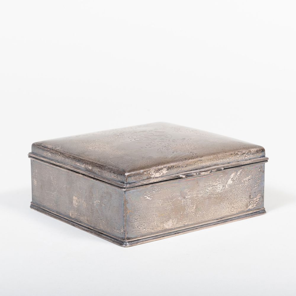 Appraisal: Gorham Silver Box and Cover Marked 'Sterling' with velvet liner