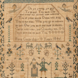 Appraisal: An English Needlework Schoolgirl s Sampler Wrought by Maria Goode