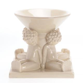 Appraisal: Robj Art Deco pottery putti figural centerpiece Robj Art Deco