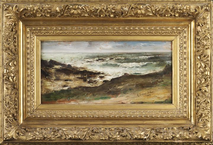 Appraisal: French School Late th Century Seascape oil on panel signed