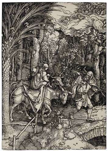 Appraisal: ALBRECHT D RER The Flight into Egypt Woodcut circa x