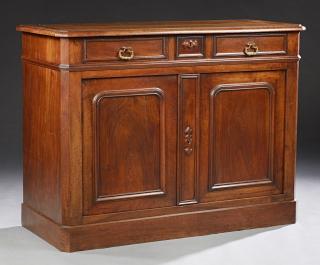 Appraisal: French Carved Mahogany Sideboard late th c th French Carved