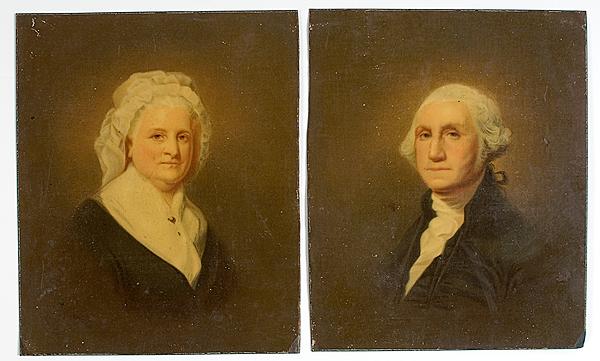 Appraisal: GEORGE AND MARTHA WASHINGTON AFTER STUART AMERICAN - LITHOS nd