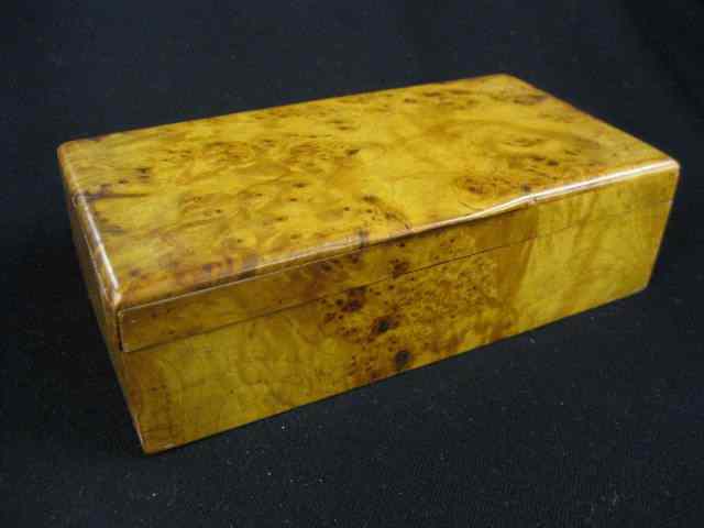 Appraisal: Burl Wood Dresser Box '' x '' excellent