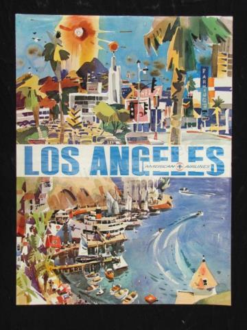 Appraisal: A vintage s American Airlines travel poster Los Angeles x