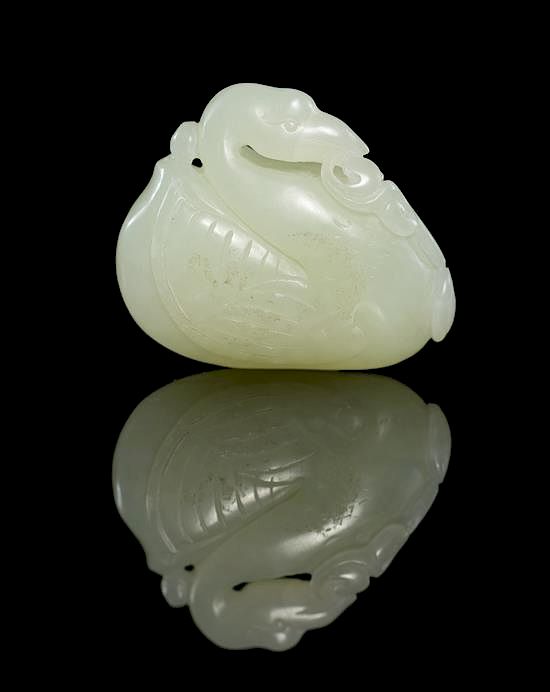 Appraisal: A Jade Duck Width inches A Jade Duck of a