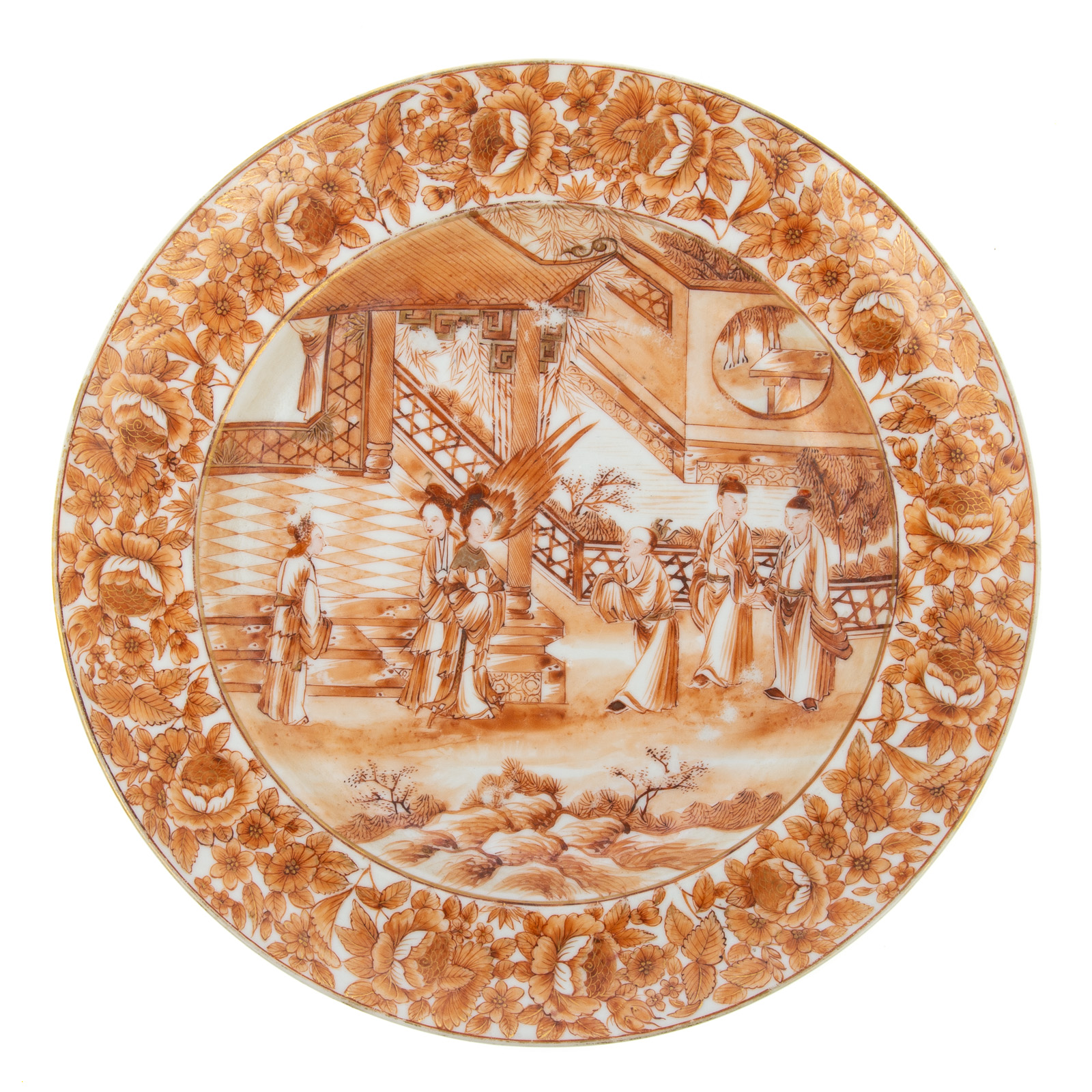 Appraisal: CHINESE EXPORT SEPIA SOUP PLATE Daoguang Era circa - soup