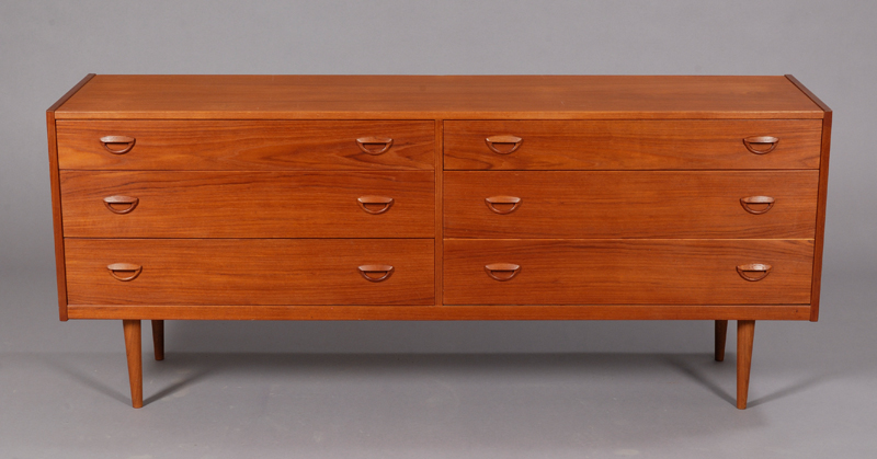 Appraisal: Danish Chest of Drawers Teak Denmark mid- th century Rectangular