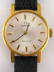 Appraisal: A gold plate and steel Omega lady's wrist watch with