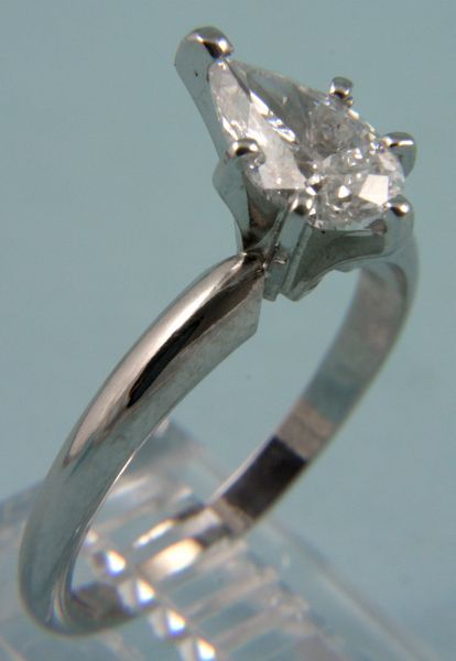 Appraisal: Pear shape diamond ring in k white gold setting diamond