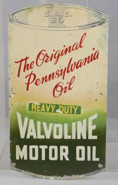 Appraisal: Valvoline Motor Oil Die-Cut Metal Sign This double sided sign