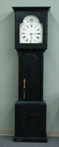 Appraisal: Decorator antique-style painted tallcase clock inches high paper face quartz