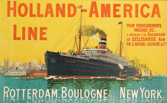 Appraisal: DESIGNER UNKNOWN HOLLAND-AMERICA LINE ROTTERDAM BOULOGNE S MER NEW YORK