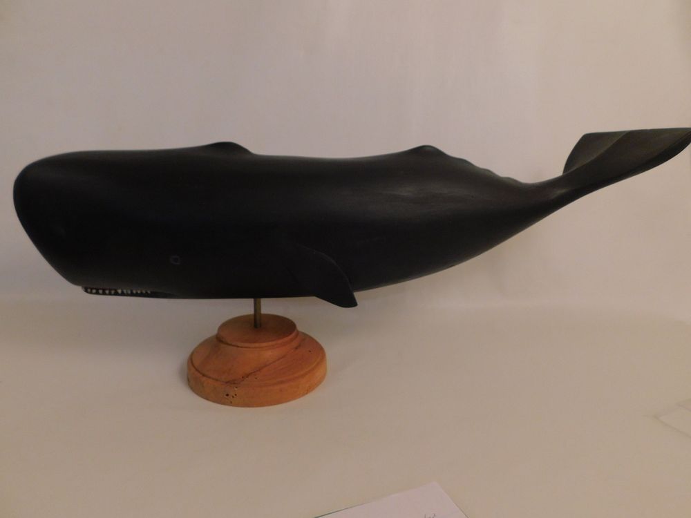 Appraisal: A OTTISON CARVED NANTUCKET WHALE Vintage carved and painted wood