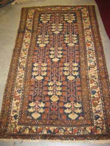 Appraisal: Antique Persian Handmade Rug stylizedflorals and geometric designs ' ''