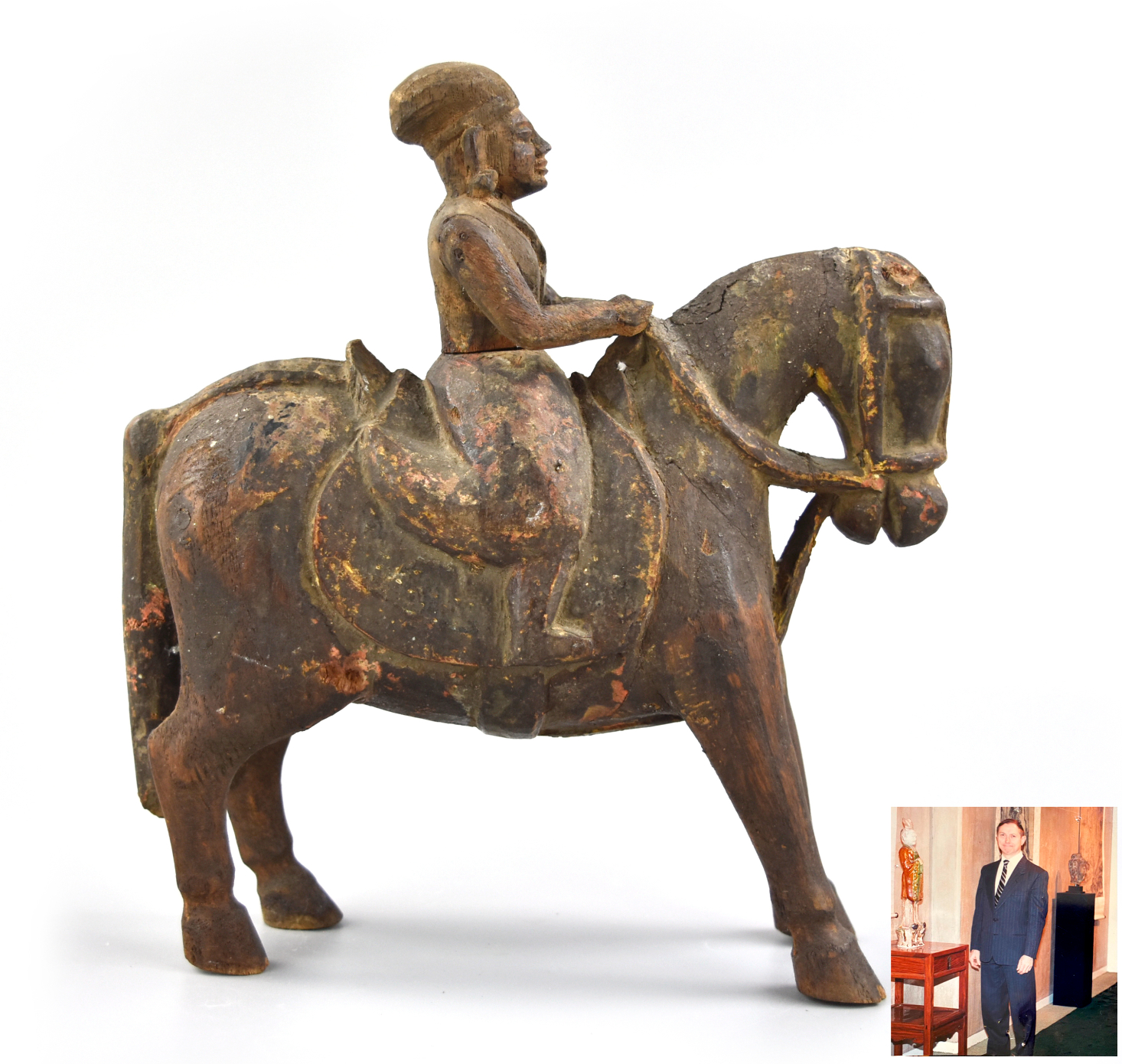 Appraisal: Chinese Ming Dynasty the well-modeled rider sitting upright with both