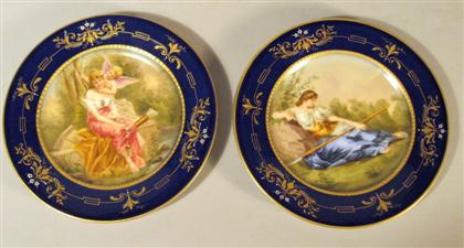 Appraisal: Pair of Berlin porcelain 'jeweled' cabinet plates late th early