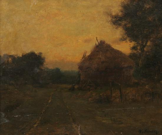 Appraisal: ATTRIBUTED TO GEORGE INNESS American - HAYSTACK BY A COUNTRY