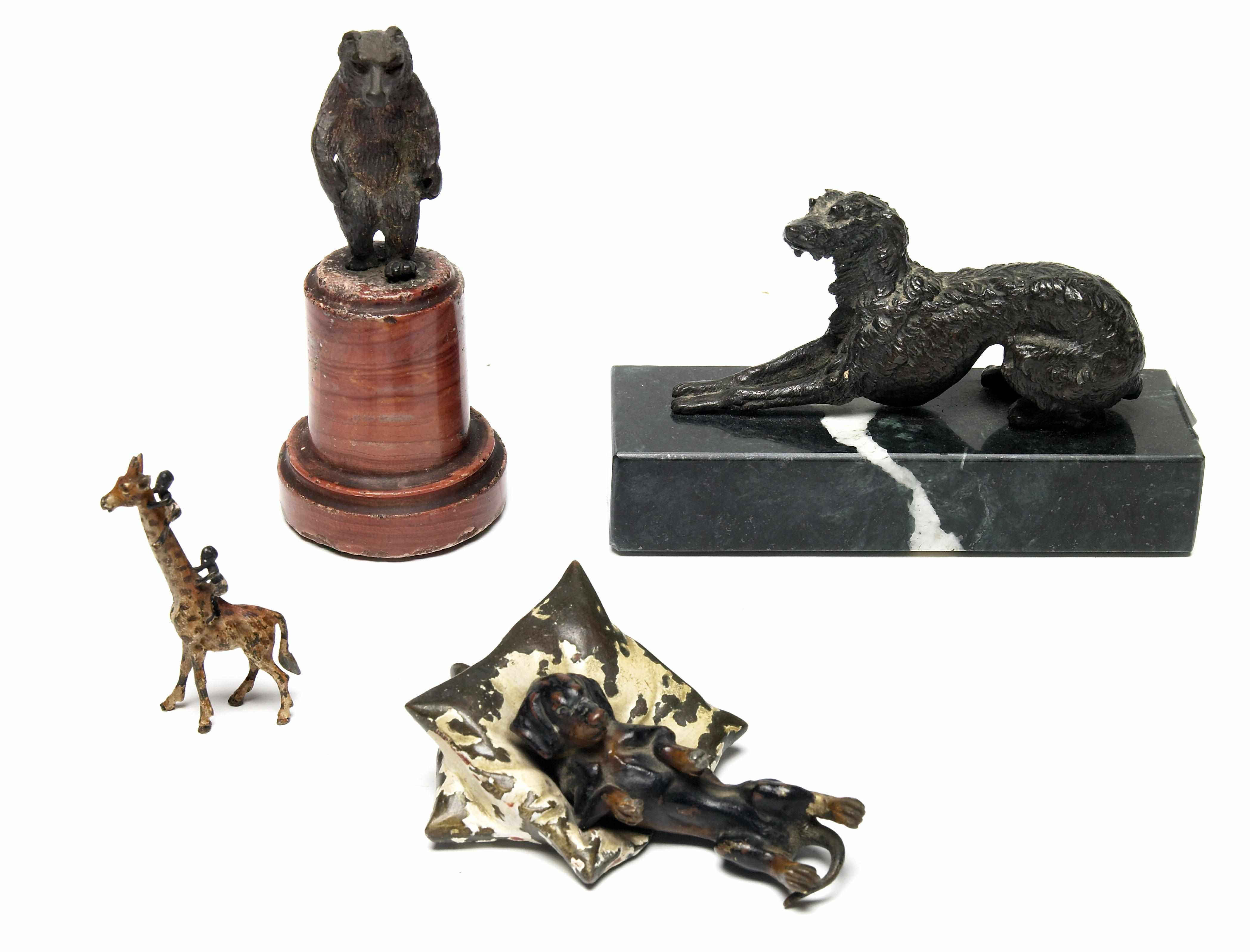 Appraisal: A group of four bronze animalier figures late th early