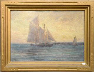 Appraisal: Oscar Anderson - oil on canvas seascape Returning Fisherman signed