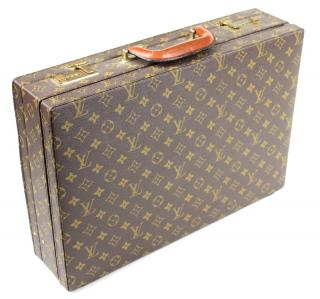 Appraisal: LOUIS VUITTON MONOGRAMMED LOGO BRIEFCASE Louis Vuitton monogrammed logo briefcase