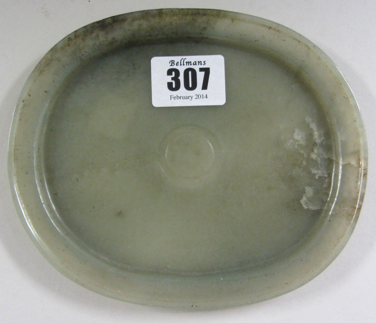 Appraisal: A Chinese celadon jade saucer dish th th century of