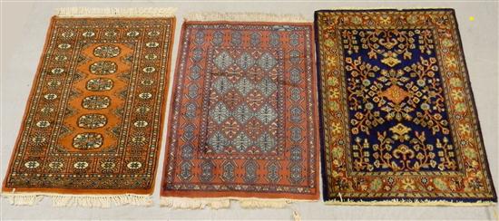 Appraisal: Persian rug red field six center medallions handknotted ' ''