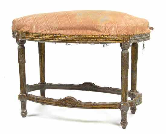 Appraisal: A Louis XVI Style Painted and Parcel Gilt Tabouret the