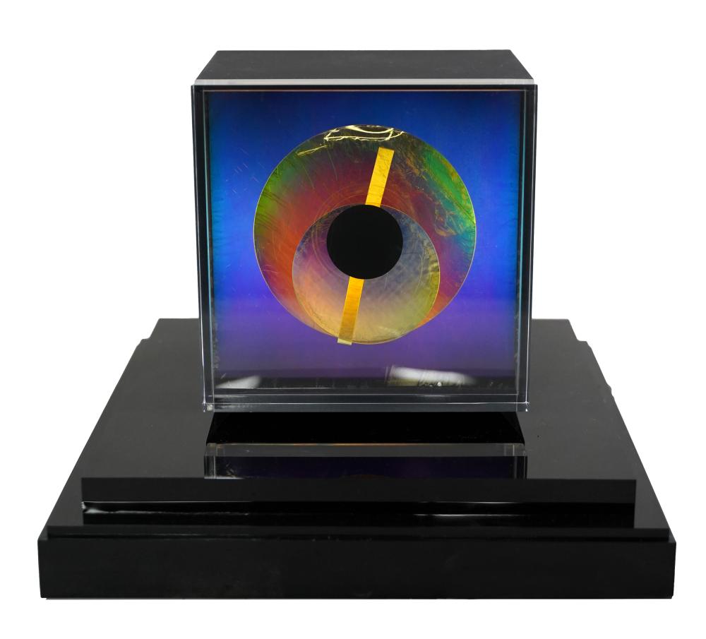 Appraisal: KIRSCH HAMILTON PRISMA CLOCKwith acrylic cover and stand Condition appears