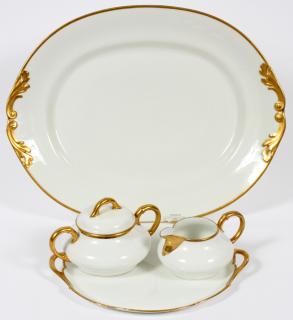 Appraisal: LIMOGES PLATTER TRAY CREAMER AND SUGAR C LIMOGES PLATTER TRAY