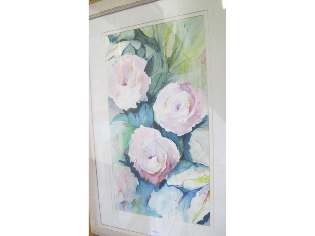 Appraisal: PAULINE WELLER Watercolour 'Roses' signed recto and labelled verso