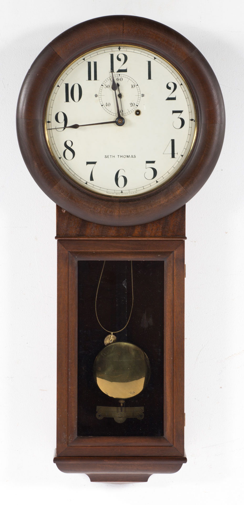 Appraisal: Seth Thomas mahogany wall clock late th century in L