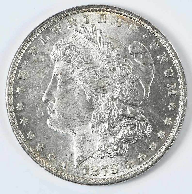 Appraisal: Morgan Dollar weak tailfeather variety with some doubling to other