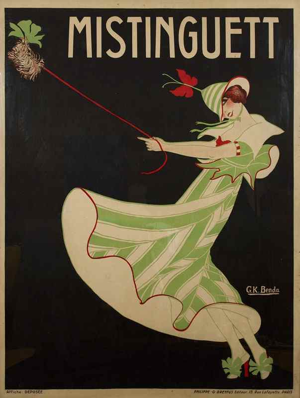 Appraisal: G K BENDA MISTINGUETTE VINTAGE POSTER Printed by Phillip G