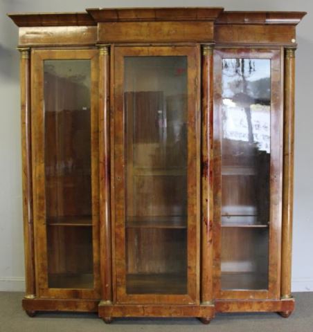 Appraisal: Antique Continental Door Pillared Front CabinetA nice quality cabinet with