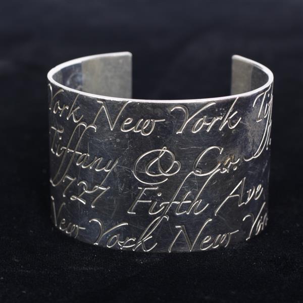 Appraisal: Tiffany Co Sterling Silver Script Notes Cuff Bracelet W